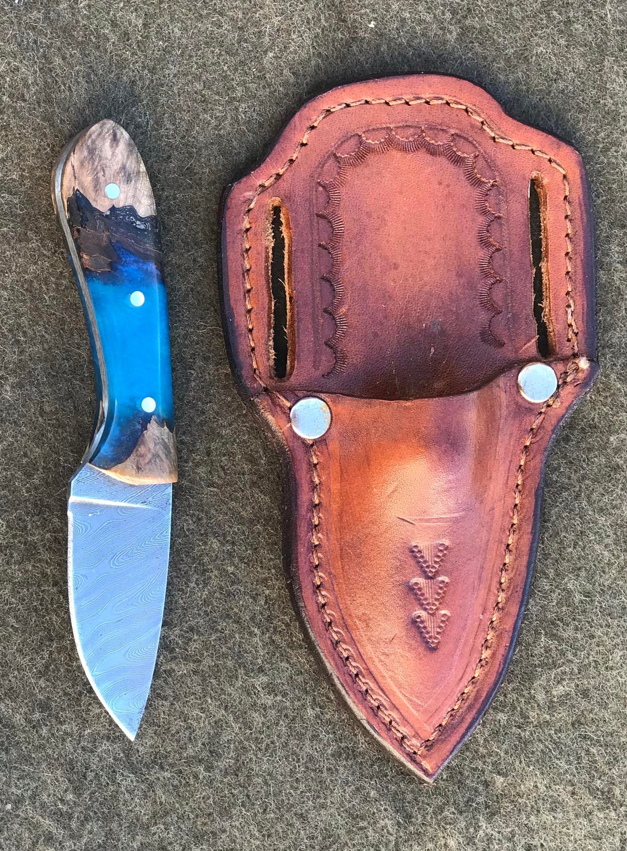 Small Utility Twist Damascus Knife